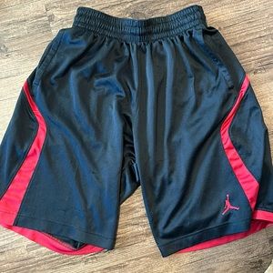 Medium Dri-Fit Black + Red Jordan Shorts